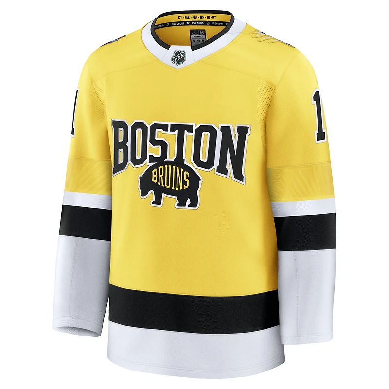 Maillot premium Fanatics Jeremy Swayman Gold des Bruins de Boston, série stades la LNH 2026