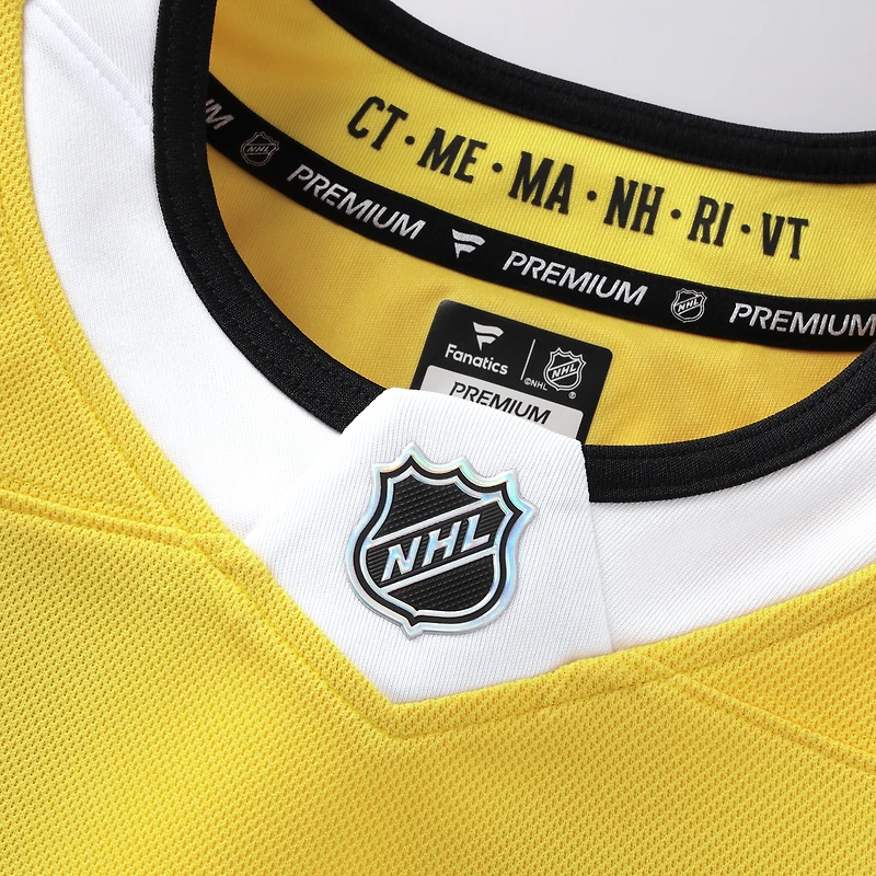 Maillot premium Fanatics Jeremy Swayman Gold des Bruins de Boston, série stades la LNH 2026