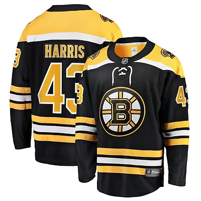 Men's Fanatics Jordan Harris Black Boston Bruins Home Breakaway Jersey