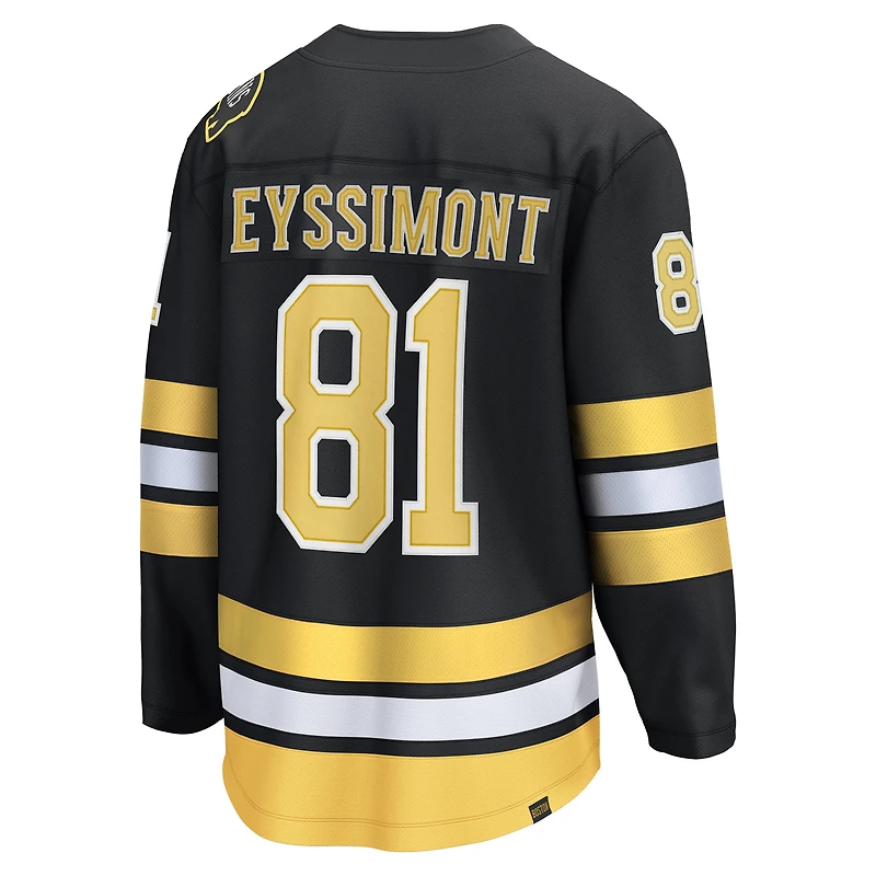 Maillot de joueur échappé à domicile des Bruins Boston noir Michael Eyssimont Fanatics pour hommes