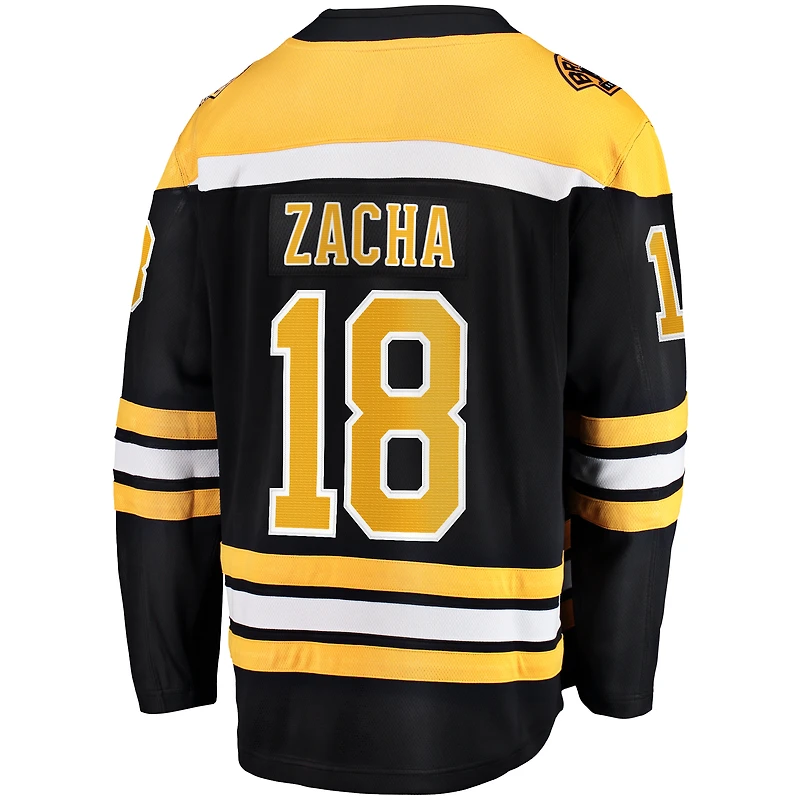 Maillot de joueur échappé à domicile des Bruins Boston Fanatics Pavel Zacha noir pour hommes