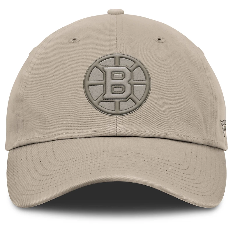 Casquette ajustable Fanatics Tan Authentic Pro Road des Bruins de Boston pour homme