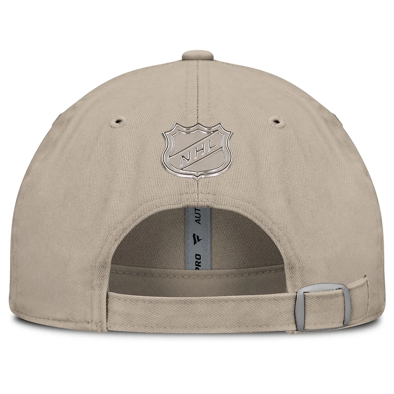 Men's Fanatics Tan Boston Bruins Authentic Pro Road Adjustable Hat