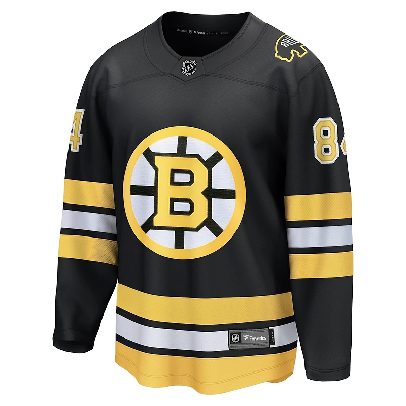 Maillot de joueur échappé à domicile des Bruins Boston noir Tanner Jeannot Fanatics pour hommes