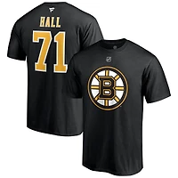T-shirt avec nom et numéro authentique Stack des Bruins de Boston pour hommes marque Fanatics Branded Taylor Hall noir