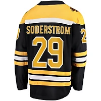 Maillot noir Victor Soderstrom des Bruins de Boston à domicile pour hommes Fanatics