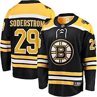 Maillot noir Victor Soderstrom des Bruins de Boston à domicile pour hommes Fanatics
