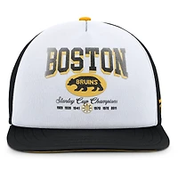 Casquette snapback en mousse blanche/noire Fanatics pour hommes Boston Bruins Decades Collection