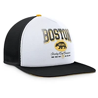 Casquette snapback en mousse blanche/noire Fanatics pour hommes Boston Bruins Decades Collection