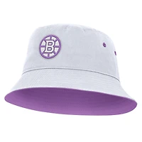 Men's Fanatics White Boston Bruins Hockey Fights Cancer Bucket Hat