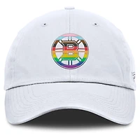 Men's Fanatics White Boston Bruins PRIDE Adjustable Hat