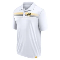 Men's Fanatics White Boston Bruins Victory For Us Interlock Polo
