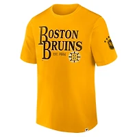 T-shirt jaune fanatiques pour hommes de la collection Decades des Bruins Boston, fabriqué durer