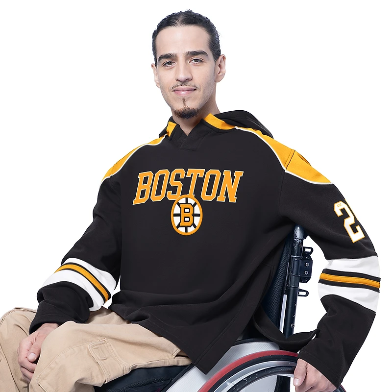 Sweat-shirt à capuche manches longues Lord Stanley noir Boston Bruins Adaptive Wear de G-III Sports par Carl Banks pour homme