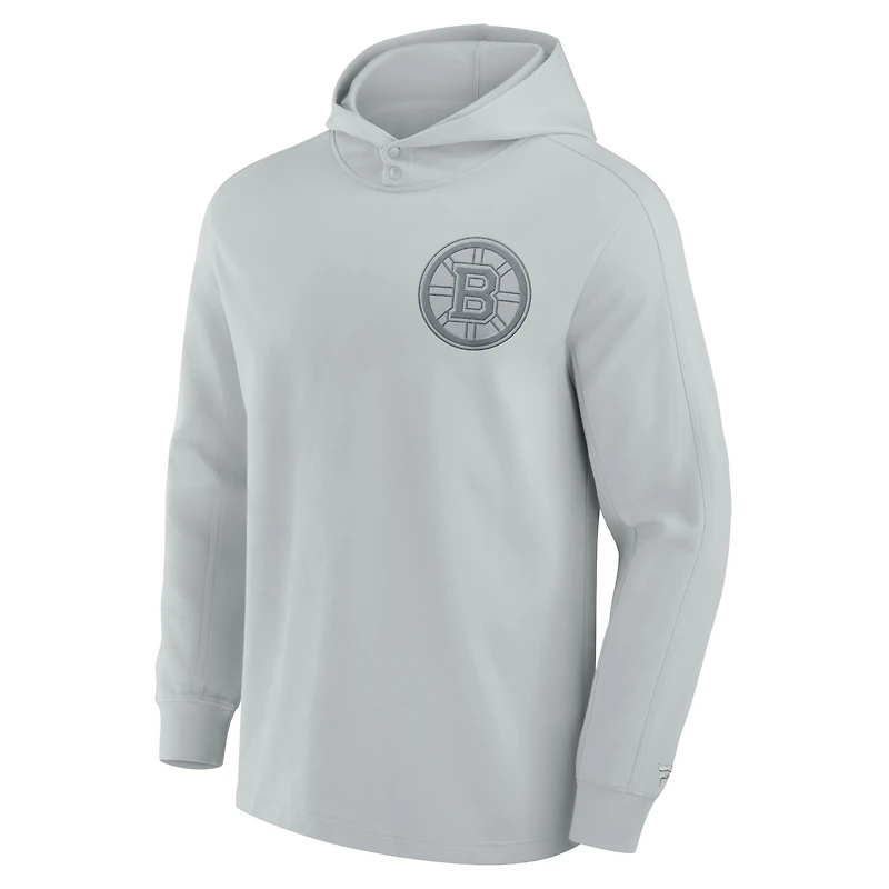 Men's Gray Boston Bruins Elements Lightweight Tri-Blend Fleece Hoodie