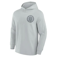 Men's Gray Boston Bruins Elements Lightweight Tri-Blend Fleece Hoodie
