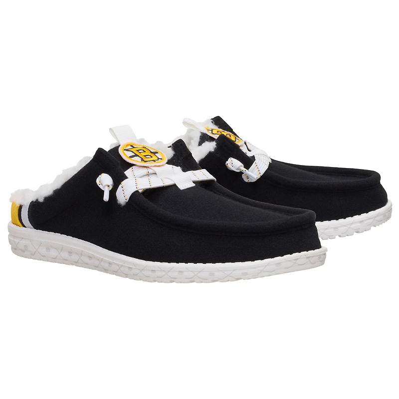 Men's Hey Dude Black Boston Bruins Wally Casual Slip-On Shoes