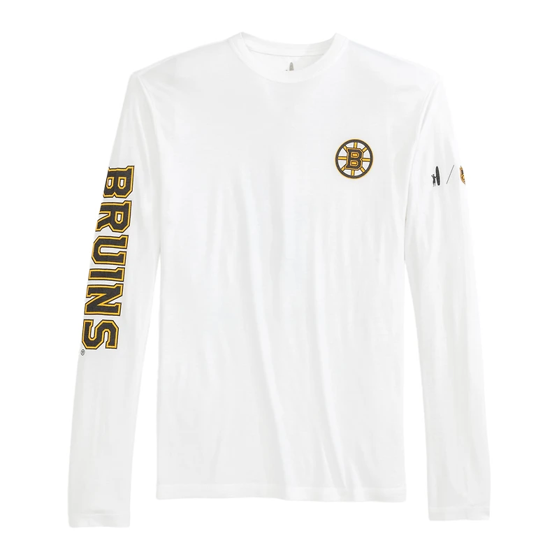 T-shirt à manches longues Adam des Bruins de Boston blanc Johnnie-O pour homme