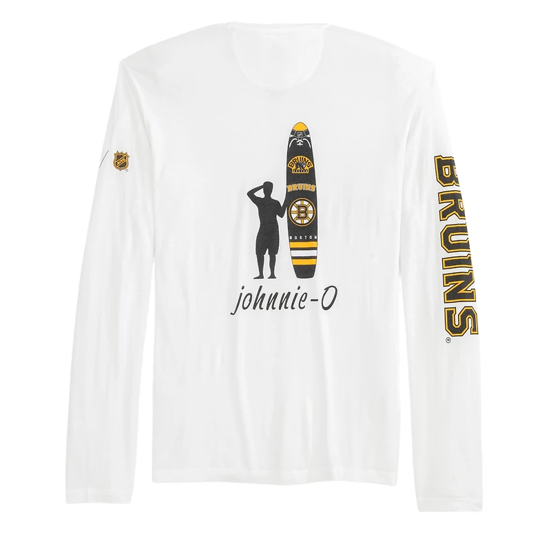 T-shirt à manches longues Adam des Bruins de Boston blanc Johnnie-O pour homme