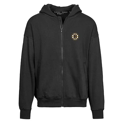 Men's Levelwear Black Boston Bruins Uphill Insignia Full-Zip Hoodie