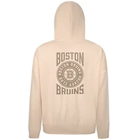 Men's Levelwear Cream Boston Bruins Contact Stamp Pullover Hoodie