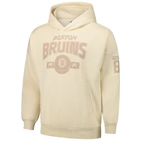 Sweat à capuche surdimensionné pour homme avec nom et numéro de contact des Bruins Boston, kaki, David Pastrnak