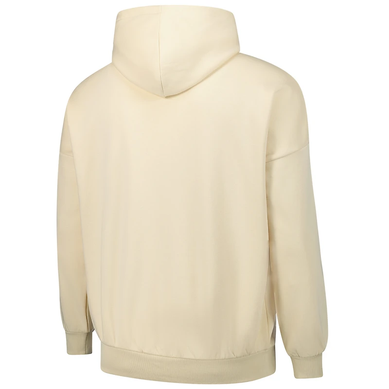Sweat à capuche surdimensionné pour homme avec nom et numéro de contact des Bruins Boston, kaki, David Pastrnak