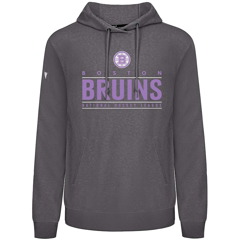 Sweat à capuche gris Levelwear pour homme des Bruins de Boston, motif « Hockey Fights Cancer » Pulsar Off Season Tri-Blend