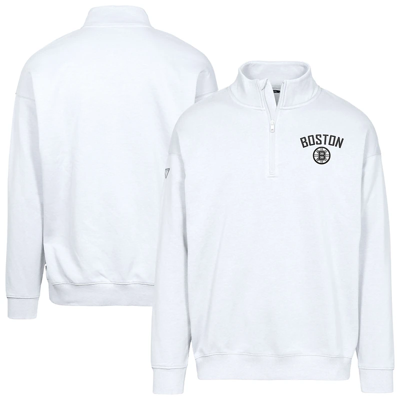 Men's Levelwear White Boston Bruins Murray City Capsule Quarter-Zip Sweatshirt
