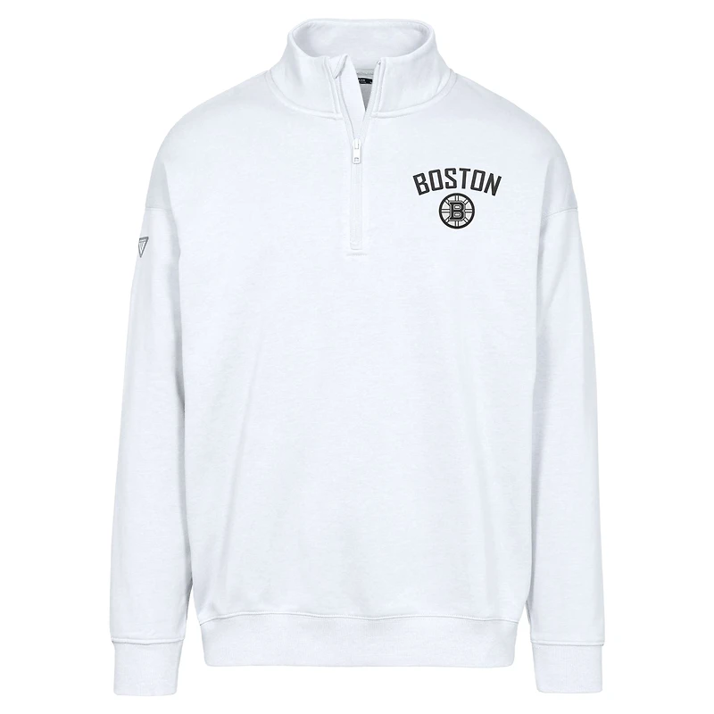 Men's Levelwear White Boston Bruins Murray City Capsule Quarter-Zip Sweatshirt