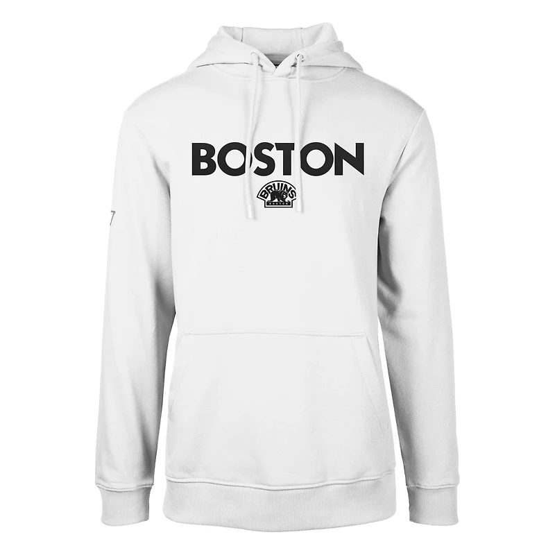 Men's Levelwear White Boston Bruins Podium City Capsule Pullover Hoodie