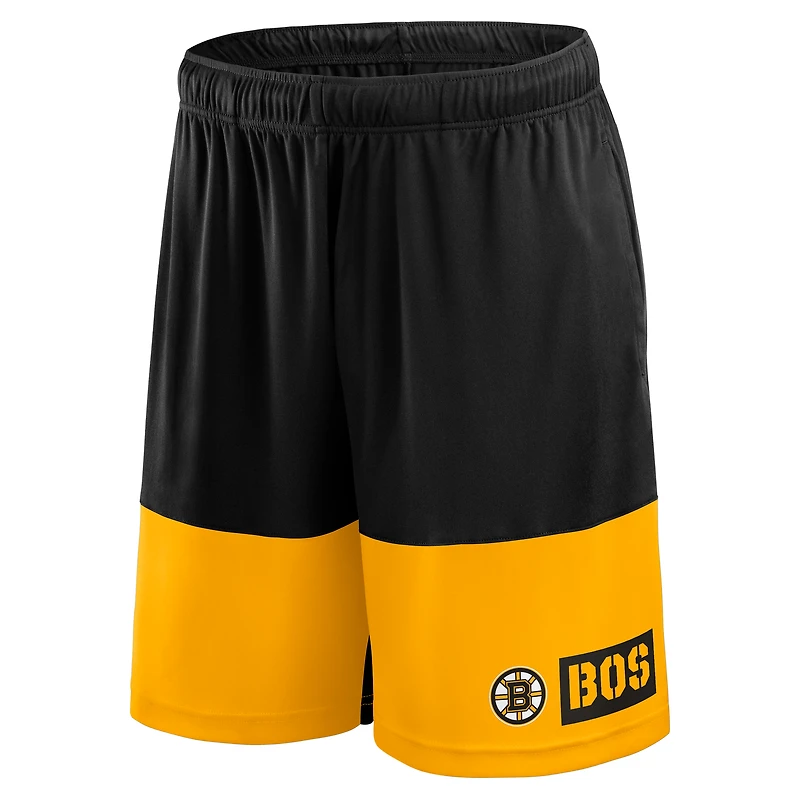 Short athlétique noir à logo pour homme des Bruins de Boston, le meilleur meilleurs