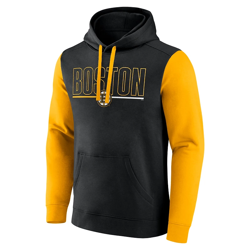 Sweat à capuche en polaire noir avec logo Athletic Boston Bruins Deliver pour homme