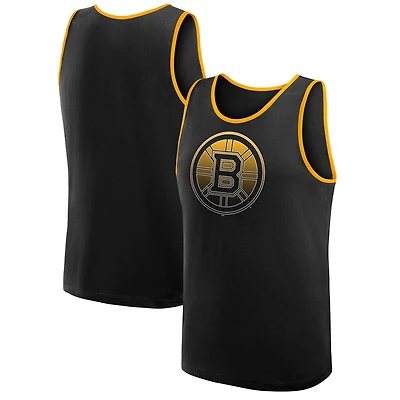 Débardeur noir athlétique à logo pour homme des Bruins de Boston, succès inégalé