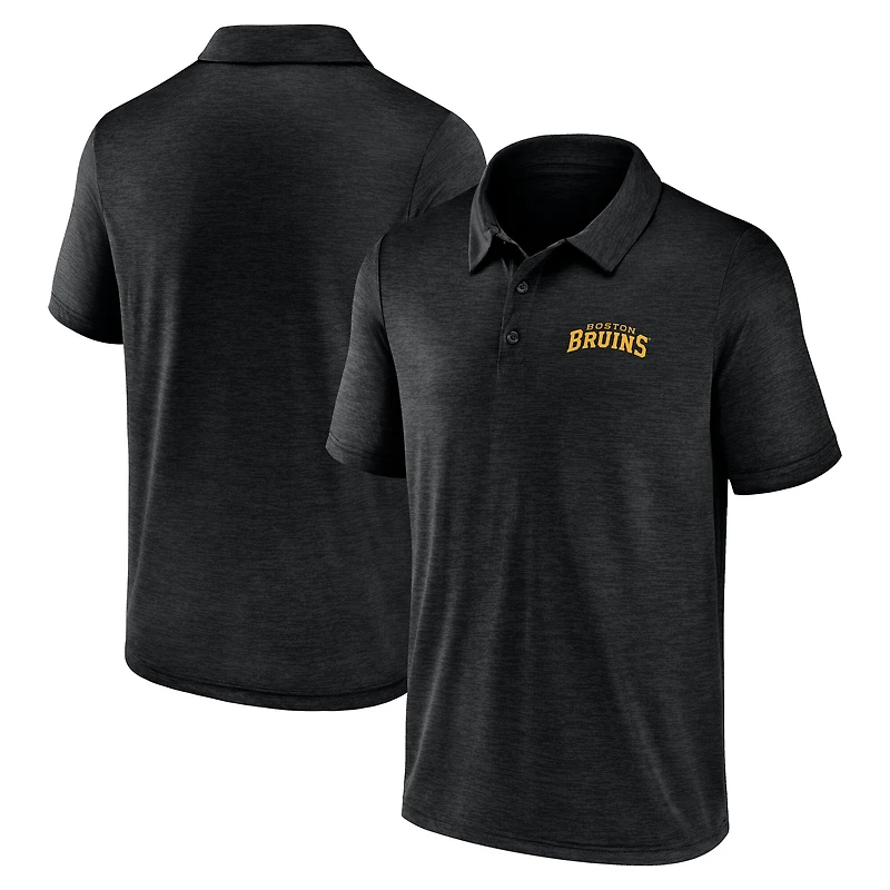 Polo athlétique noir à logo pour homme des Bruins de Boston Unstoppable