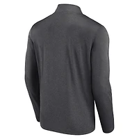 Men's Logo Athletic Heather Charcoal Boston Bruins Head-to-Head Raglan Quarter-Zip Top