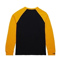 Men's Mitchell & Ness  Black/Gold Boston Bruins Legendary Slub Raglan Long Sleeve T-Shirt
