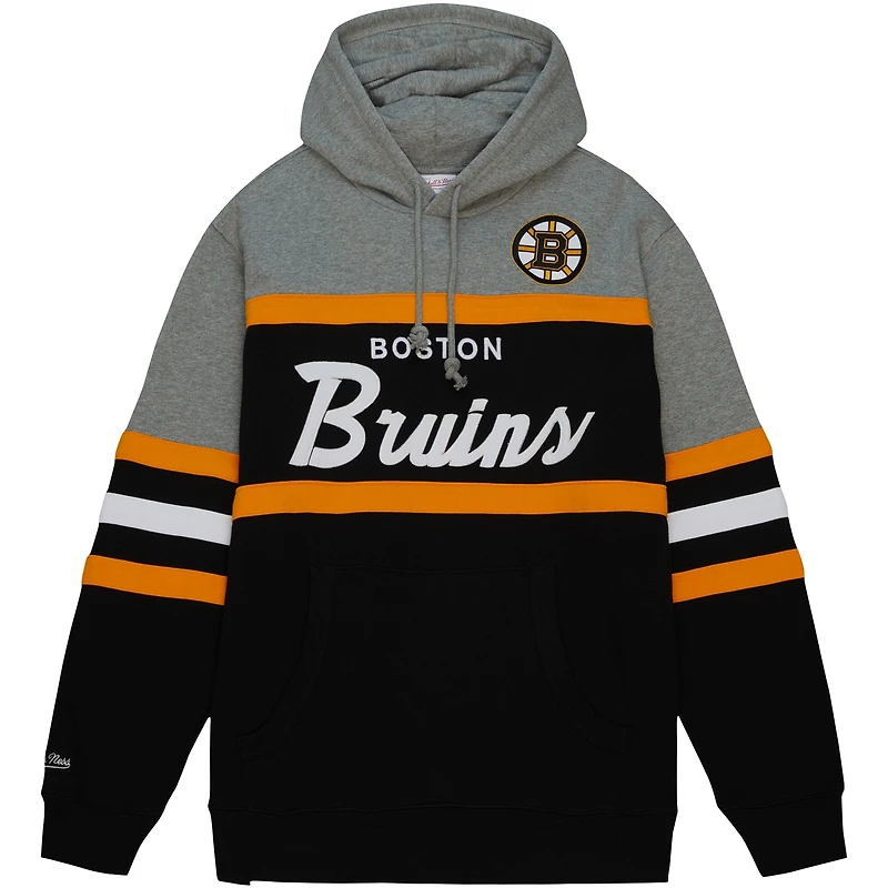 Sweat à capuche Mitchell & Ness pour hommes, noir/gris, entraîneur-chef des Bruins de Boston