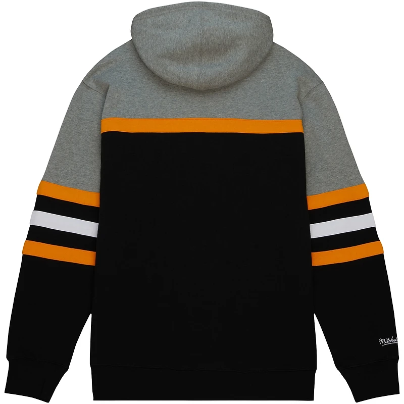Men's Mitchell & Ness Black/Gray Boston Bruins Head Coach Pullover Hoodie