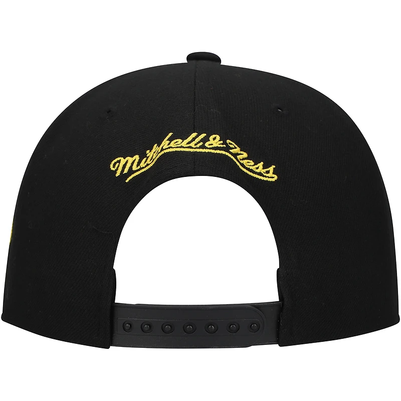 Casquette Snapback noire Mitchell & Ness Core Team Script 2.0 des Bruins de Boston pour hommes