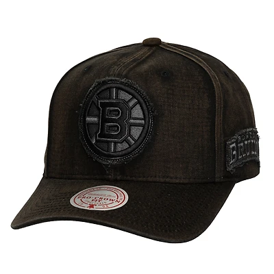 Men's Mitchell & Ness  Black Boston Bruins Downtown Snow Wash Pro-Crown Adjustable Hat