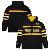 Men's Mitchell & Ness Black Boston Bruins Head Coach Slogan Pullover Hoodie