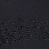 Men's Mitchell & Ness Black Boston Bruins Phantom Fleece Crew Neck Sweatshirt