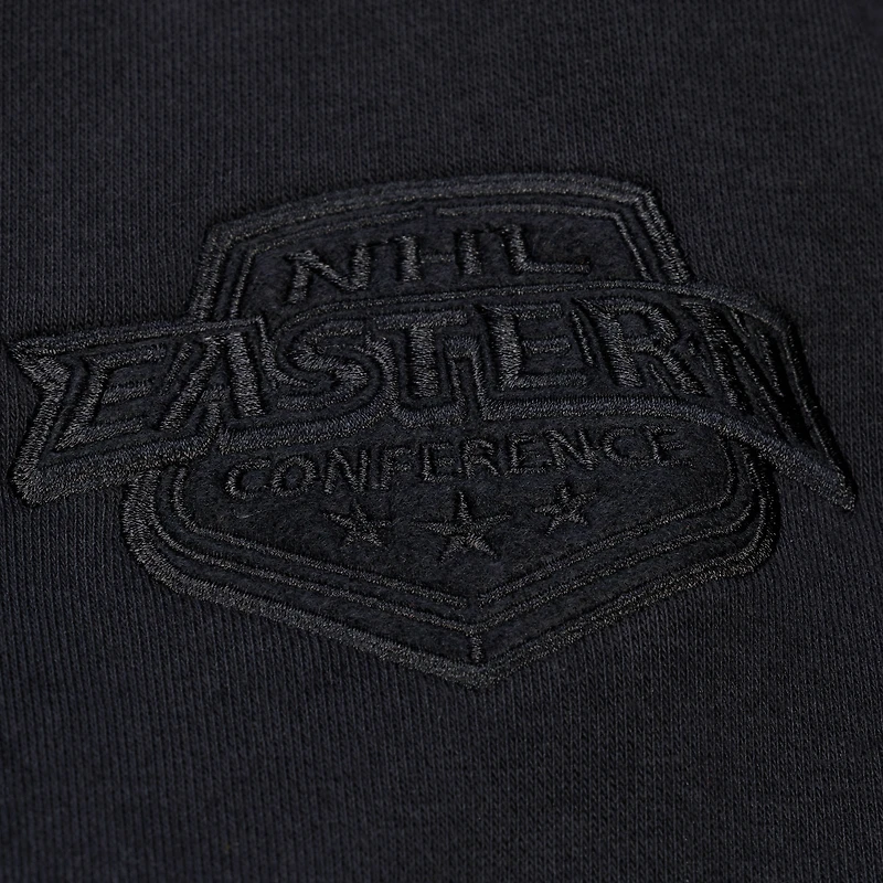 Men's Mitchell & Ness Black Boston Bruins Phantom Fleece Crew Neck Sweatshirt