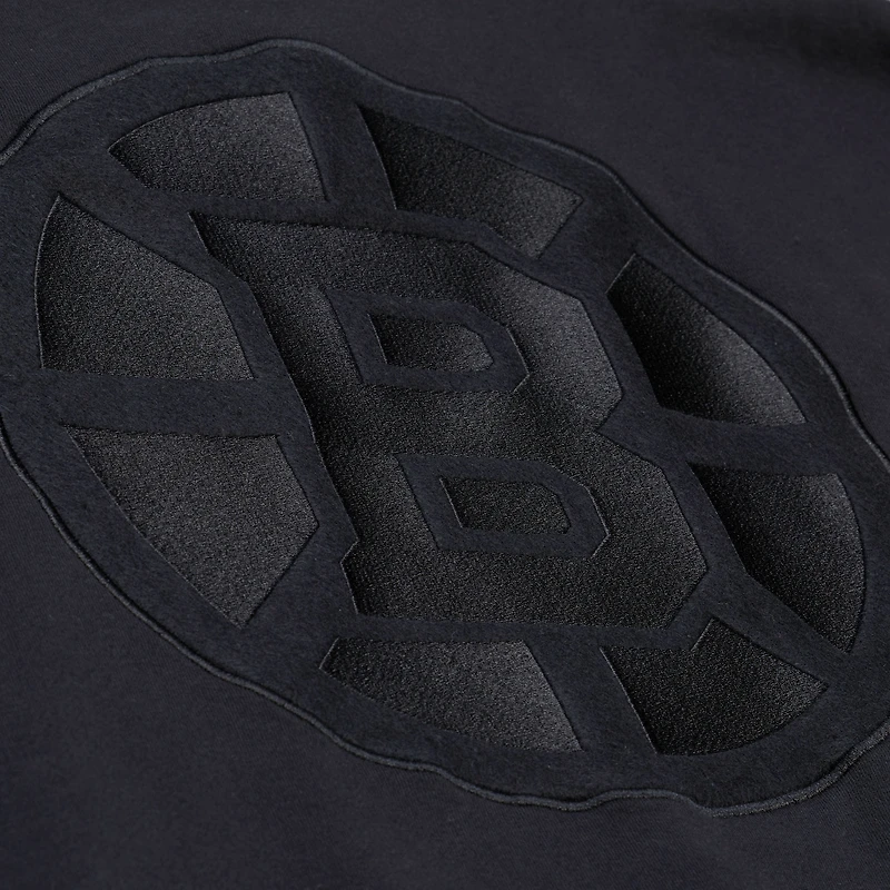 Men's Mitchell & Ness Black Boston Bruins Phantom Fleece Crew Neck Sweatshirt