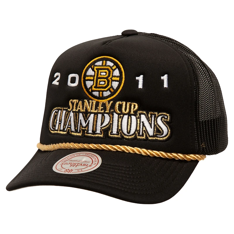 Casquette réglable de camionneur Golden Stanley Cup Champions de la collection SOUL des Bruins de Boston de Mitchell & Ness pour hommes