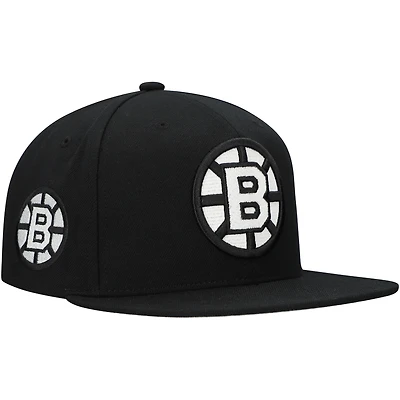 Casquette snapback noire pour homme des Bruins de Boston de Mitchell & Ness