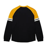 Men's Mitchell & Ness  Black Boston Bruins Thermal Henley Long Sleeve T-Shirt