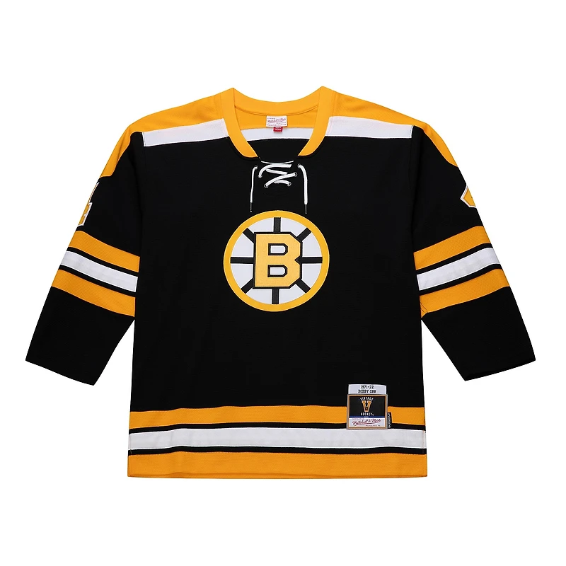 Maillot Mitchell & Ness Bobby Orr noir pour homme des Bruins de Boston Big Tall 1971/72 Blue Line 2.0