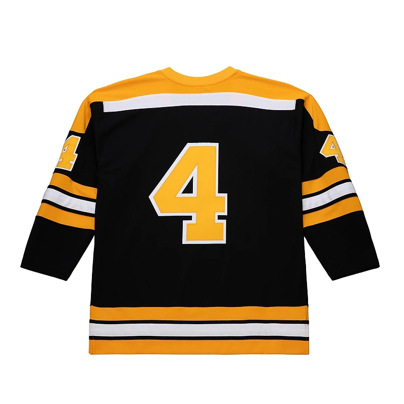 Men's Mitchell & Ness Bobby Orr Black Boston Bruins Big Tall 1971/72 Blue Line 2.0 Jersey